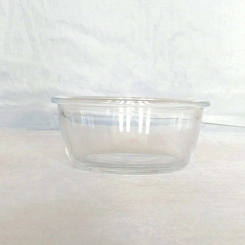 New design food grade round lunch box large glass mixing bowls glass storage bowl with lid plastic
