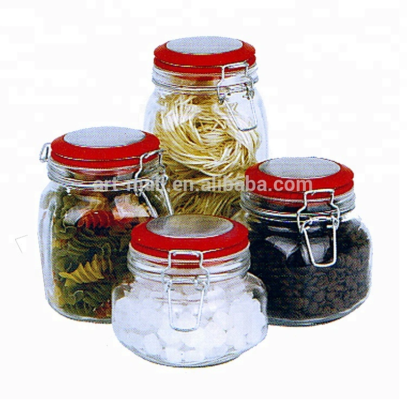 Four set logo printing 500ml/800ml/1000ml/1500ml ceramic containers wholesale