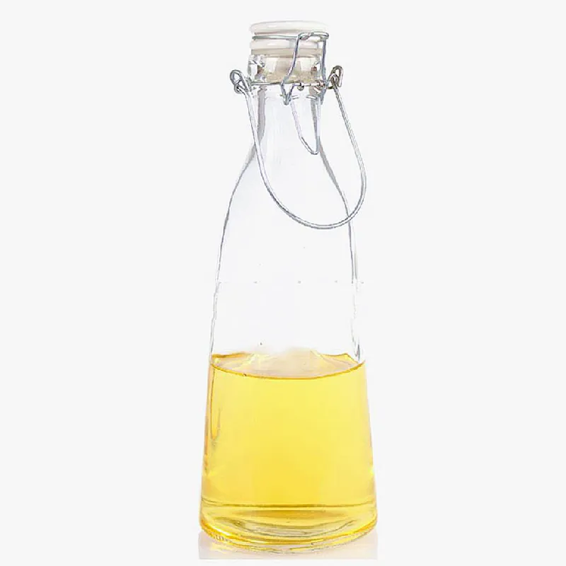New arrival logo printing swing top bulk milk glass bottle