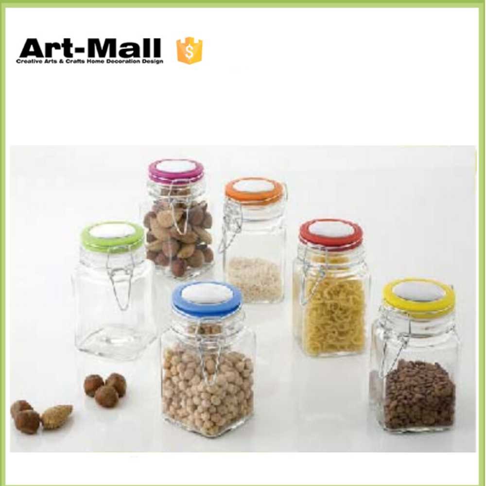 glass storage jar clip lid