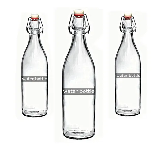 Botellas de leche de cristal con tapa oscilante de forma nueva personalizada al por mayor