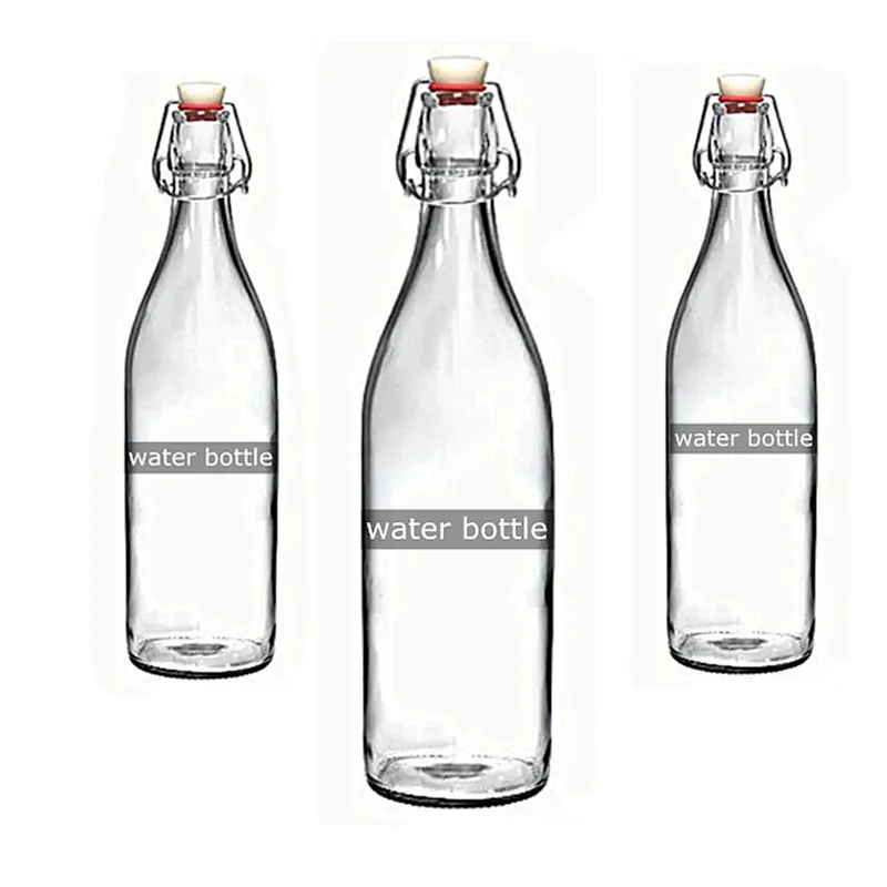 Wholesale custom new shape swing top glass milk bottles
