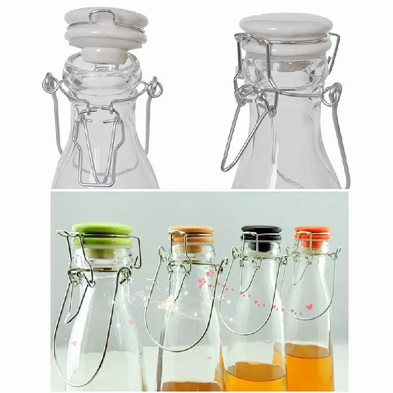 New arrival logo printing swing top bulk milk glass bottle