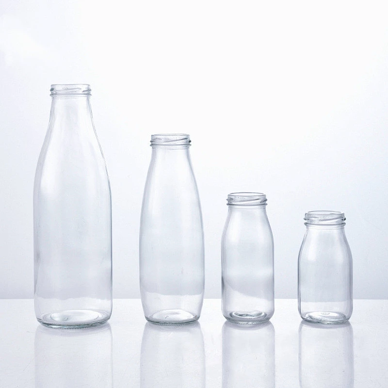 Factory supply round shape clear pudding glass mini milk bottle