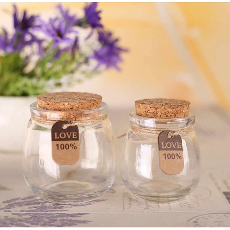 Hot Selling New Products Round Clear Glass Bottle With Wood Lid