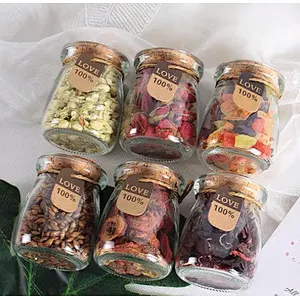 Hot Selling New Products Round Clear Glass Bottle With Wood Lid