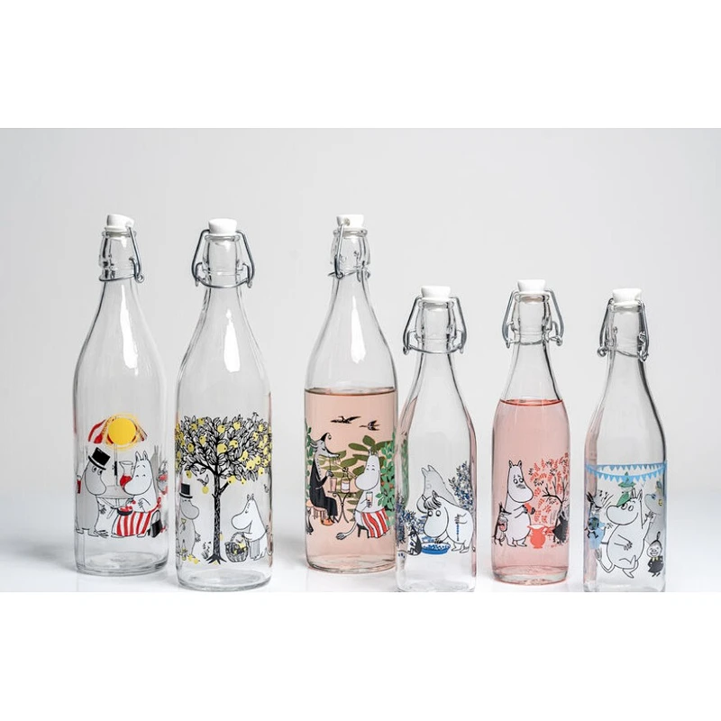 Different shape colorful swing top 1000ml square glass bottle