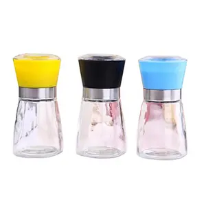 High End Engraving Spice Glass Bottle With Grinder Cap