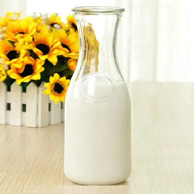 Hot selling exquisite decorative small glass milk bottles wholesale