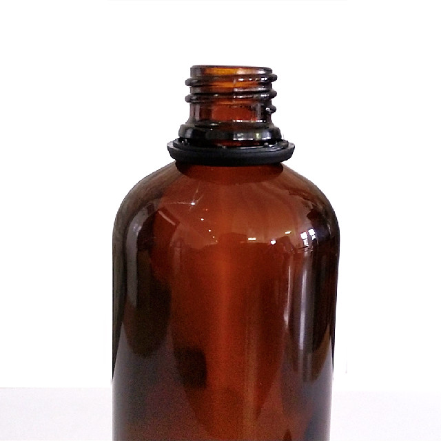 amber frosted essential oil bottle