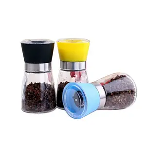 High End Engraving Spice Glass Bottle With Grinder Cap