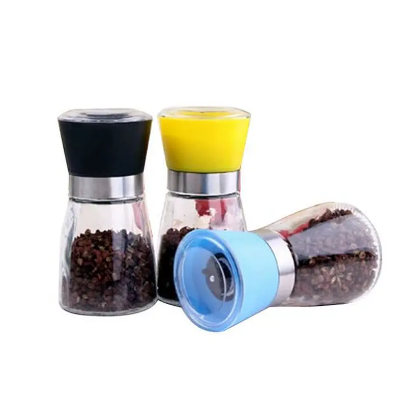 High End Engraving Spice Glass Bottle With Grinder Cap