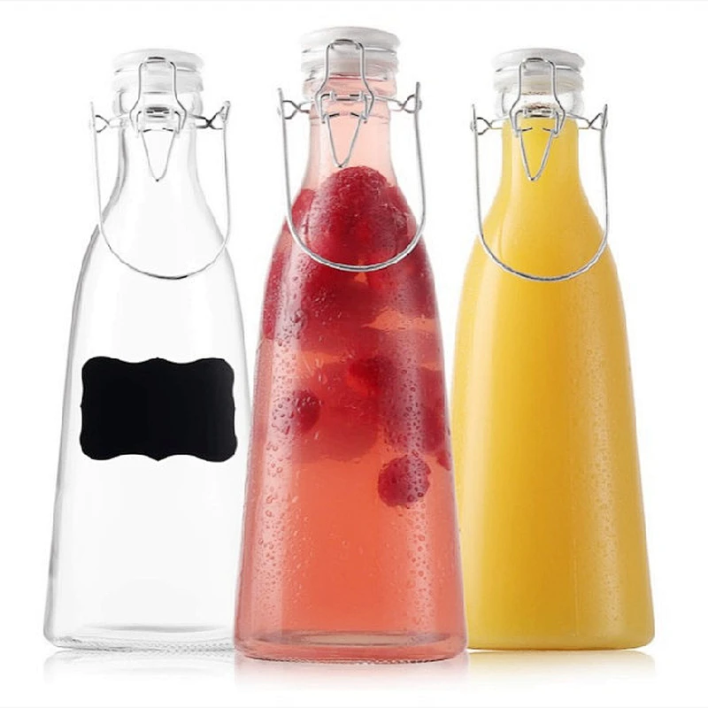 Hot selling exquisite square glass bottle swing top