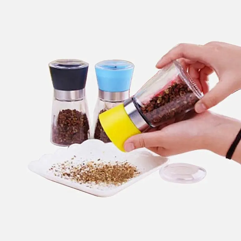 High End Engraving Spice Glass Bottle With Grinder Cap