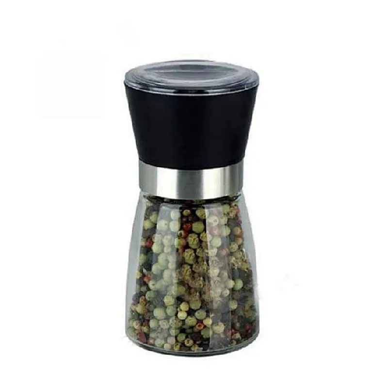 High End Engraving Spice Glass Bottle With Grinder Cap