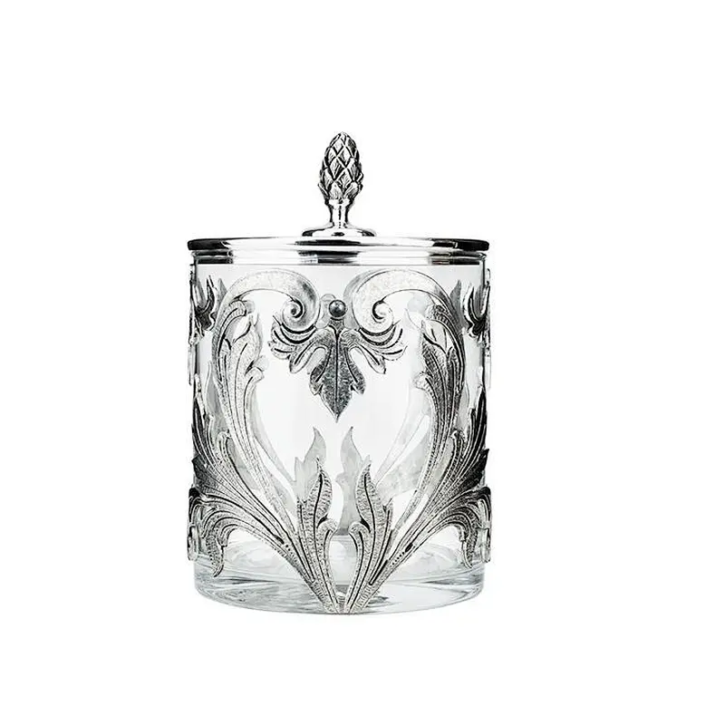 Long Lasting Storage Globe Glass Jar With Glass Lid