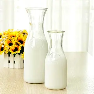 Hot selling exquisite decorative small glass milk bottles wholesale
