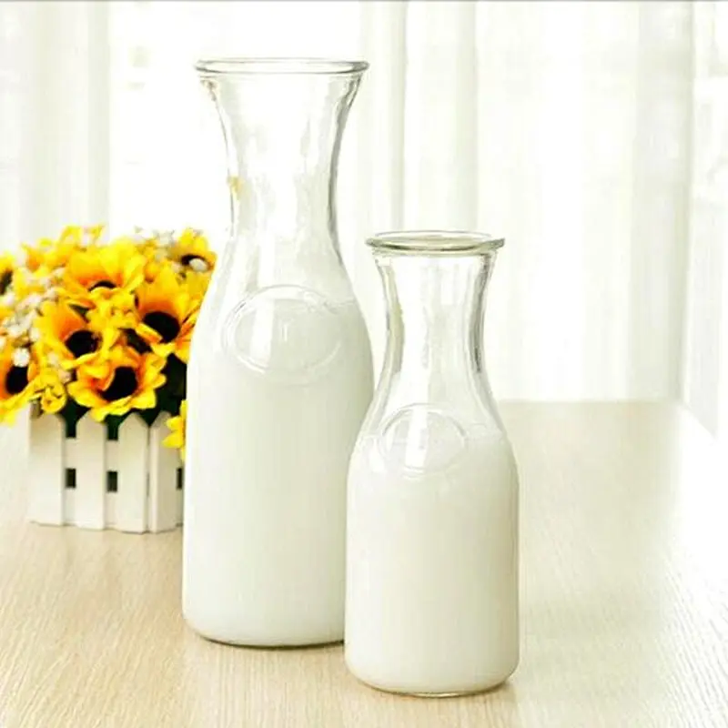 Hot selling exquisite decorative small glass milk bottles wholesale