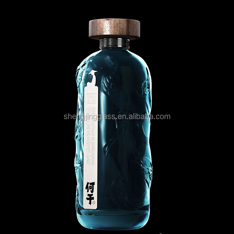 500ml antique green glass wine bottle