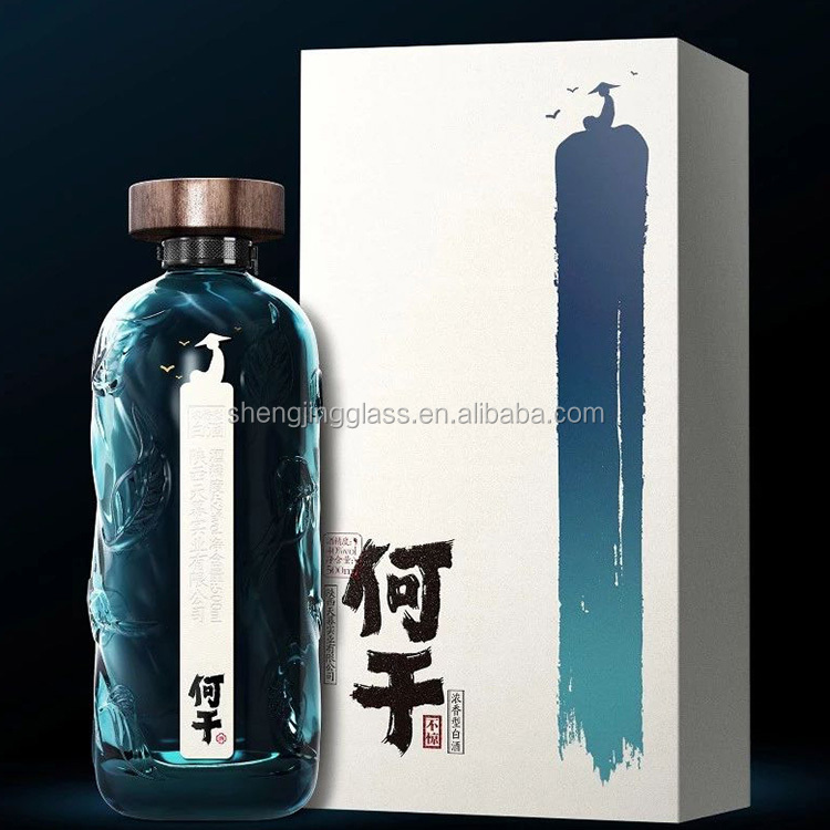 500ml antique green glass wine bottle