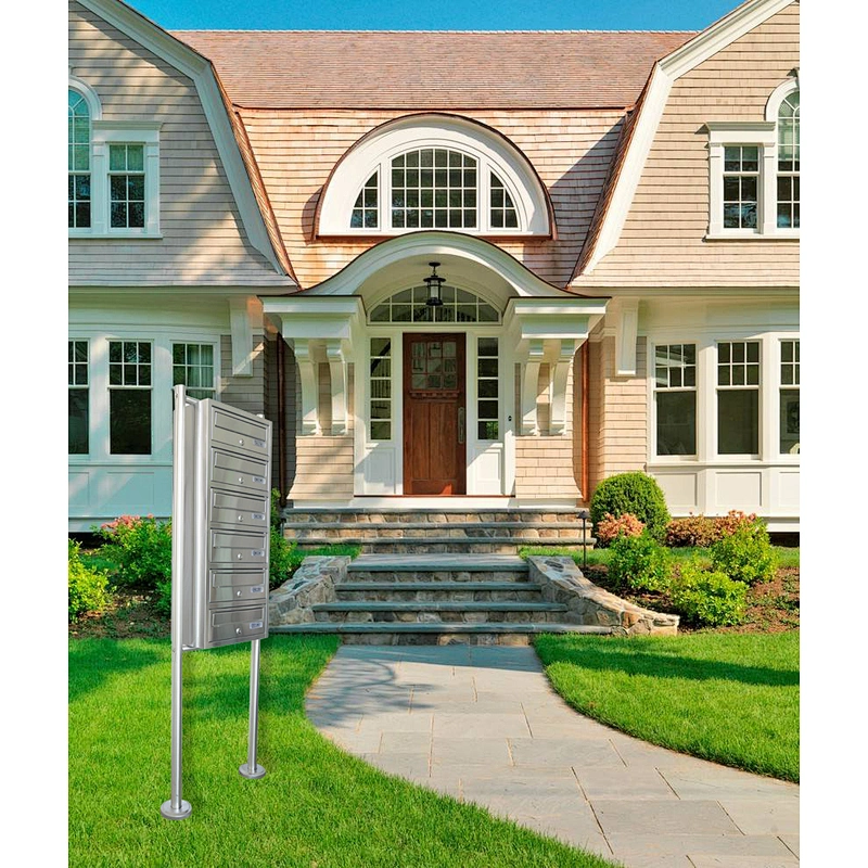 Outdoor free standing metal garden mailbox