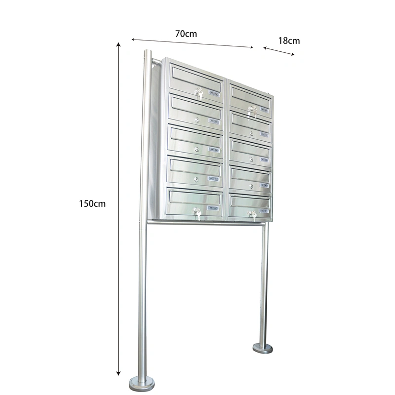 Wrought Stainless Steel Free Standing Residential Mailboxes With Posts