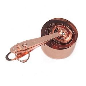 Hot selling copper plating kitchen measuring spoon & measuring cup set