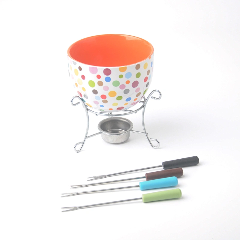 Houseware qualified dinnerware diy used mini brown chocolate fondue set for promotional