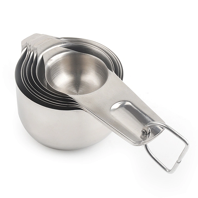 New design hot selling stainless steel Measuring Cups and Spoons Set of 7pcs for Kitchen Gadgets