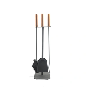 hot sale indoor metal fireplace tool set with wooden handle