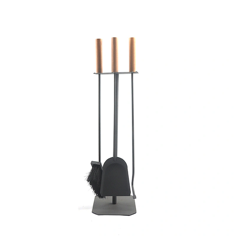hot sale indoor metal fireplace tool set with wooden handle