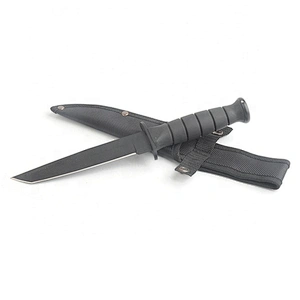 Black Painting Stainless Steel Outdoor Camping Survival Hunting Knife with Sheath