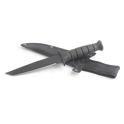 Black Painting Stainless Steel Outdoor Camping Survival Hunting Knife with Sheath