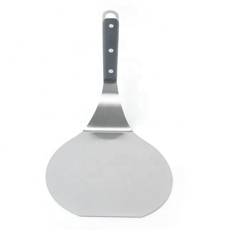 6.5 Inches Black Color Round Metal Stainless Steel Pizza Peel with Wood Handle Pizza Shovel For Serving Food