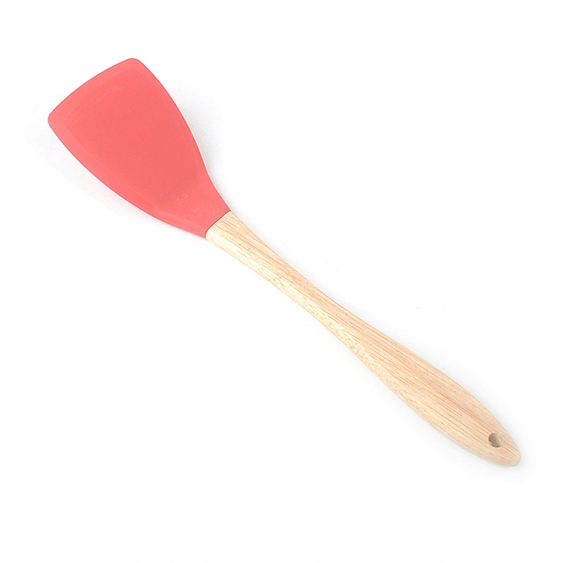 kitchenware spatula utensil sets Silicone 6pcs Kitchen Cooking utensil set with wood handle