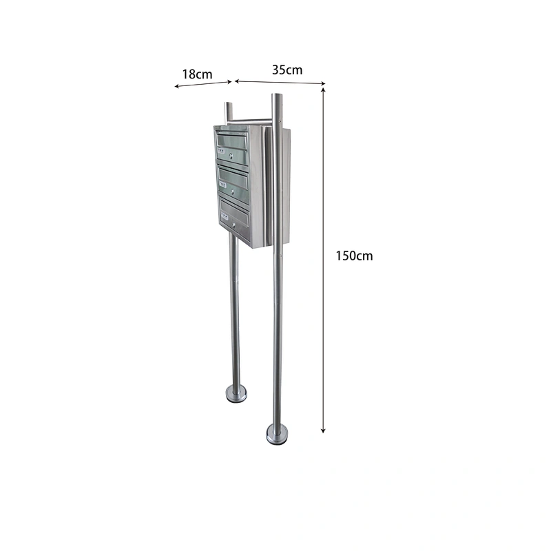 Wrought Stainless Steel Free Standing Residential Mailboxes With Posts