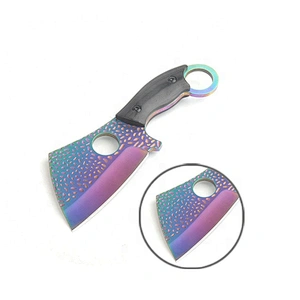 Coloful Titanium Embossed Stainless Steel Blade  Pocket Knife with G10 handle