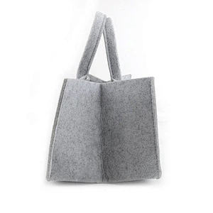 Best Selling Custom Logo Recycled Durable grey Shopping Bag felt firewood bag felt storage basket