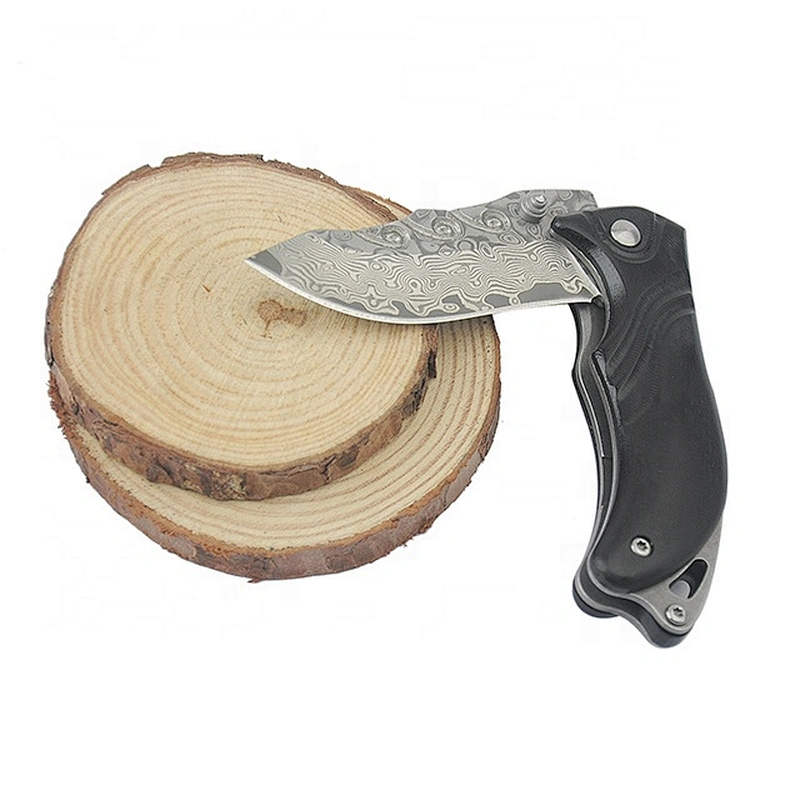 Multifunctional pocket steel damascus folding knife