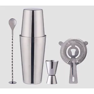 New cocktail shaker set with strainer jigger muddle gift box