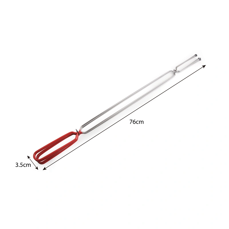 Custom Stainless Steel Double Prongs Barbecue Roasting Fork For Shish Kebab Skewers