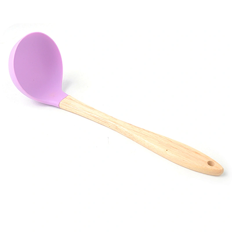kitchenware spatula utensil sets Silicone 6pcs Kitchen Cooking utensil set with wood handle