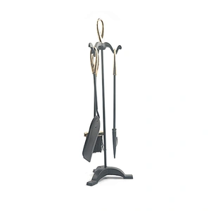 brass plated outdoor fireplace tools set