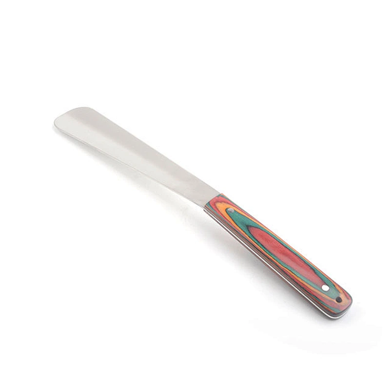 High Quality Custom Laser Logo Metal Wooden Handle Shoe Horn