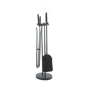 Fireplace accessories black metal 4 pieces  fireplace tools set for outdoor