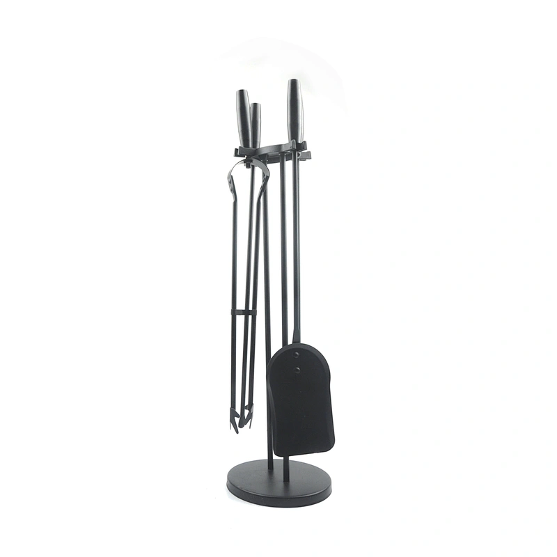 Fireplace accessories black metal 4 pieces  fireplace tools set for outdoor
