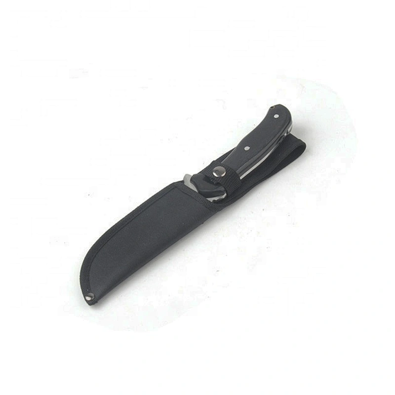 Professional camping survival outdoor knife with nylon sheath