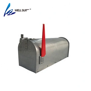 American style square galvanized steel mailbox iron plate mailbox