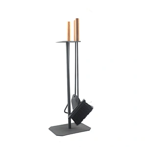 hot sale indoor metal fireplace tool set with wooden handle