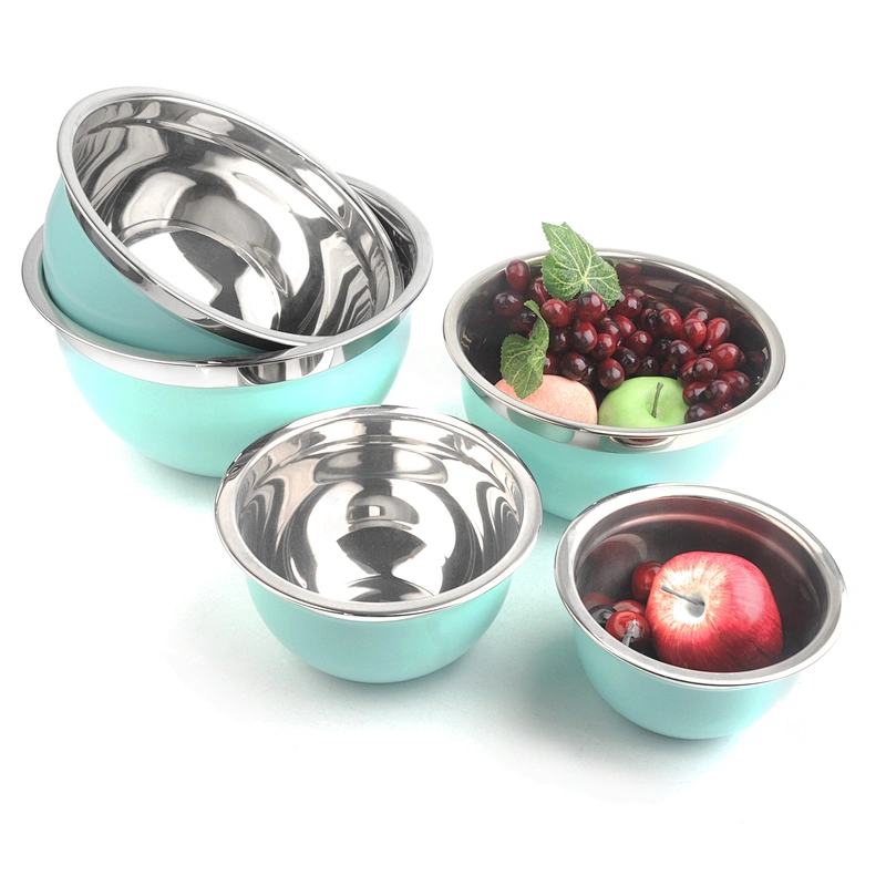 Stainless Steel Mixing Bowls Multi Color For Elegant Look Salad Bowl Painting Bowl